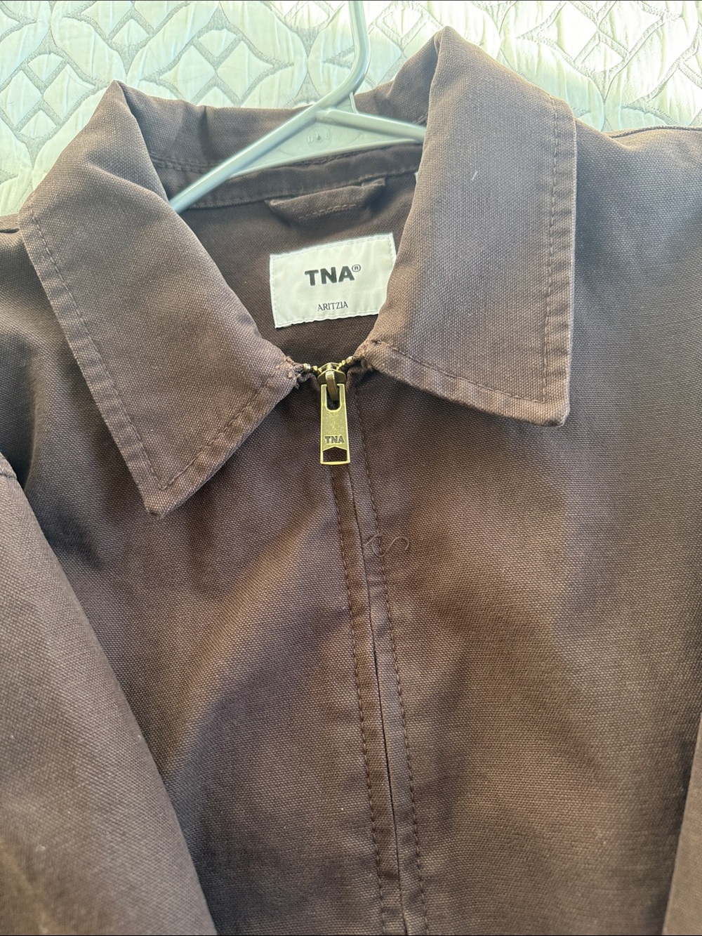 ARITZIA TNA Brown Zip-Front Bomber Jacket - Picture 6 of 7